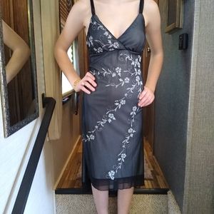 Black beaded ladies evening dress
